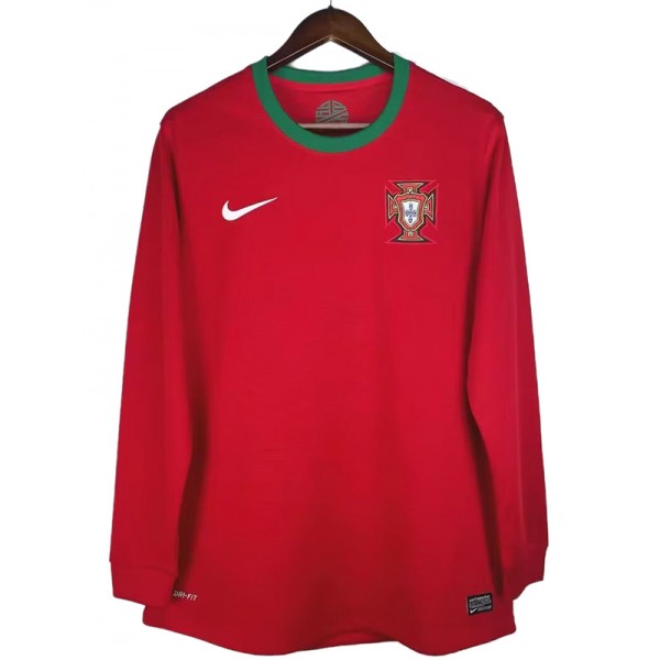 Portugal maglia da casa a maniche lunghe retrò camicia sportiva da uomo divisa da calcio 2012-2013 